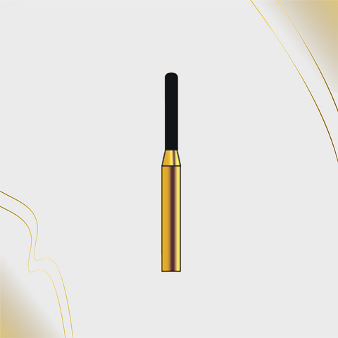 G/140-012S (880) 10-Pk , Multi use Gold Diamond Burs Round End Cylinder Shaped