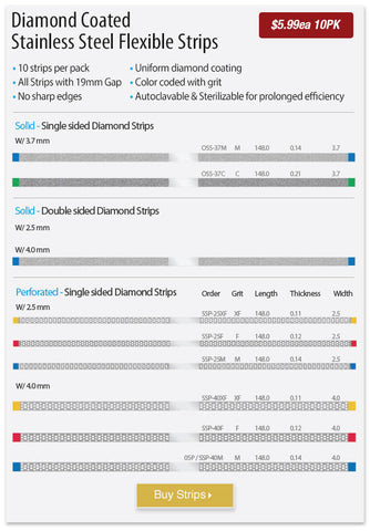 PERFORATED SINGLE SIDED DIAMOND FINISHING STRIPS IPR / 10 PK