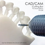 Zirconia (Unsintered) Sprue Cutting Bur FG-Z28 (5 Pkg)Dental Zekrya FG Burs
28mm
Sectioning an impacted wisdom tooth prior to its extraction
Separating roots
Removing a broken root stump
Cutting a tooth horizontally at neck level
Reworking temporary teeth