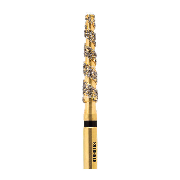 H/198-020SXC | (H856) 10-Pk , Multi use Gold Diamond Burs. Spiral Shaped