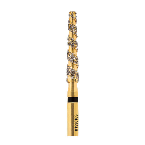 H/198-020SXC | (H856) 10-Pk , Multi use Gold Diamond Burs. Spiral Shaped